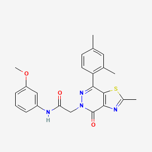molecular formula C23H22N4O3S B3309125 2-(7-(2,4-dimethylphenyl)-2-methyl-4-oxothiazolo[4,5-d]pyridazin-5(4H)-yl)-N-(3-methoxyphenyl)acetamide CAS No. 941898-31-3