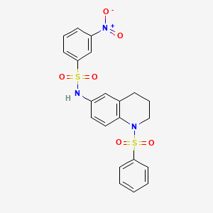 3-nitro-N-(1-(phenylsulfonyl)-1,2,3,4-tetrahydroquinolin-6-yl)benzenesulfonamide