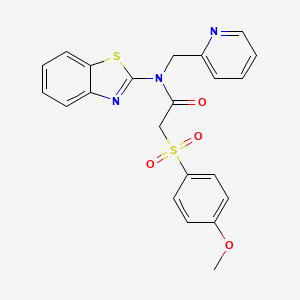 molecular formula C22H19N3O4S2 B3309147 N-(benzo[d]thiazol-2-yl)-2-((4-methoxyphenyl)sulfonyl)-N-(pyridin-2-ylmethyl)acetamide CAS No. 941902-02-9