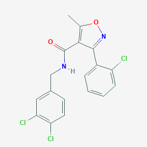 molecular formula C18H13Cl3N2O2 B330916 3-(2-chlorophenyl)-N-(3,4-dichlorobenzyl)-5-methyl-4-isoxazolecarboxamide 