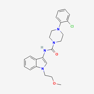 molecular formula C22H25ClN4O2 B3309166 4-(2-chlorophenyl)-N-[1-(2-methoxyethyl)-1H-indol-3-yl]piperazine-1-carboxamide CAS No. 941908-64-1
