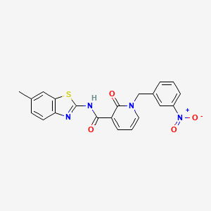 molecular formula C21H16N4O4S B3309175 N-(6-methylbenzo[d]thiazol-2-yl)-1-(3-nitrobenzyl)-2-oxo-1,2-dihydropyridine-3-carboxamide CAS No. 941910-56-1