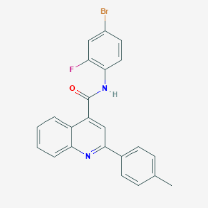 molecular formula C23H16BrFN2O B330918 N-(4-bromo-2-fluorophenyl)-2-(4-methylphenyl)quinoline-4-carboxamide 