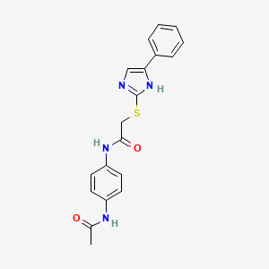 N-(4-acetamidophenyl)-2-((5-phenyl-1H-imidazol-2-yl)thio)acetamide