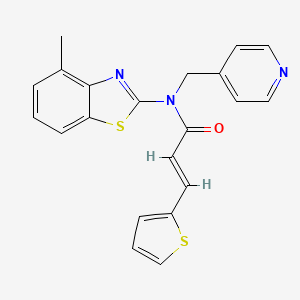 molecular formula C21H17N3OS2 B3309190 (E)-N-(4-methylbenzo[d]thiazol-2-yl)-N-(pyridin-4-ylmethyl)-3-(thiophen-2-yl)acrylamide CAS No. 941914-00-7