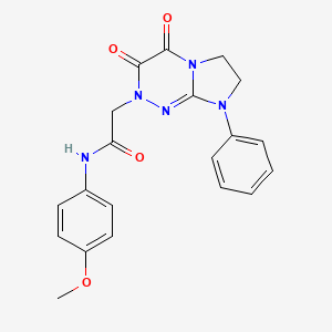 molecular formula C20H19N5O4 B3309219 2-(3,4-dioxo-8-phenyl-3,4,7,8-tetrahydroimidazo[2,1-c][1,2,4]triazin-2(6H)-yl)-N-(4-methoxyphenyl)acetamide CAS No. 941916-95-6