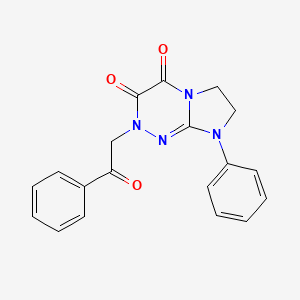 molecular formula C19H16N4O3 B3309223 2-(2-oxo-2-phenylethyl)-8-phenyl-7,8-dihydroimidazo[2,1-c][1,2,4]triazine-3,4(2H,6H)-dione CAS No. 941917-24-4