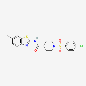 1-((4-chlorophenyl)sulfonyl)-N-(6-methylbenzo[d]thiazol-2-yl)piperidine-4-carboxamide