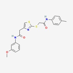 molecular formula C21H21N3O3S2 B3309234 N-(3-methoxyphenyl)-2-(2-((2-oxo-2-(p-tolylamino)ethyl)thio)thiazol-4-yl)acetamide CAS No. 941922-07-2