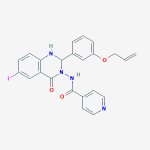 molecular formula C23H19IN4O3 B330924 N-(2-[3-(allyloxy)phenyl]-6-iodo-4-oxo-1,4-dihydro-3(2H)-quinazolinyl)isonicotinamide 