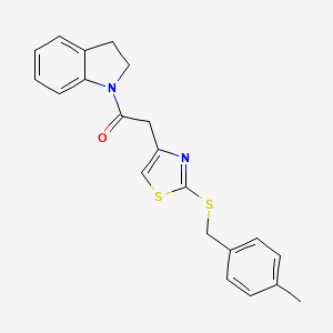 1-(Indolin-1-yl)-2-(2-((4-methylbenzyl)thio)thiazol-4-yl)ethanone