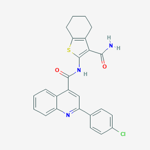 molecular formula C25H20ClN3O2S B330925 N-(3-carbamoyl-4,5,6,7-tetrahydro-1-benzothiophen-2-yl)-2-(4-chlorophenyl)quinoline-4-carboxamide 