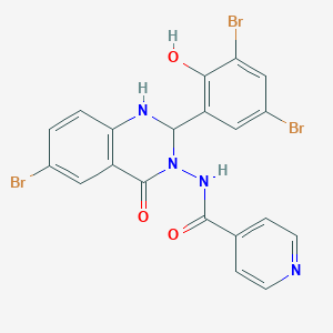 molecular formula C20H13Br3N4O3 B330926 N-(6-bromo-2-(3,5-dibromo-2-hydroxyphenyl)-4-oxo-1,4-dihydro-3(2H)-quinazolinyl)isonicotinamide 