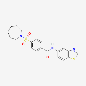 molecular formula C20H21N3O3S2 B3309268 4-(azepan-1-ylsulfonyl)-N-(benzo[d]thiazol-5-yl)benzamide CAS No. 941924-73-8