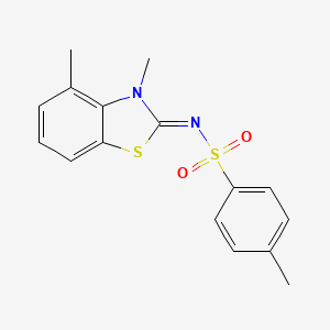 molecular formula C16H16N2O2S2 B3309269 (Z)-N-(3,4-dimethylbenzo[d]thiazol-2(3H)-ylidene)-4-methylbenzenesulfonamide CAS No. 941925-21-9