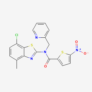 N-(7-chloro-4-methylbenzo[d]thiazol-2-yl)-5-nitro-N-(pyridin-2-ylmethyl)thiophene-2-carboxamide