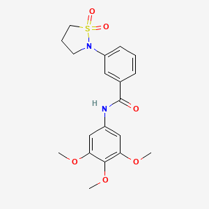 molecular formula C19H22N2O6S B3309280 3-(1,1-dioxidoisothiazolidin-2-yl)-N-(3,4,5-trimethoxyphenyl)benzamide CAS No. 941928-96-7