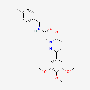 molecular formula C23H25N3O5 B3309282 N-[(4-methylphenyl)methyl]-2-[6-oxo-3-(3,4,5-trimethoxyphenyl)pyridazin-1-yl]acetamide CAS No. 941930-72-9