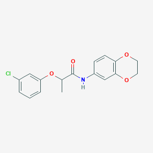 molecular formula C17H16ClNO4 B330929 2-(3-chlorophenoxy)-N-(2,3-dihydro-1,4-benzodioxin-6-yl)propanamide 