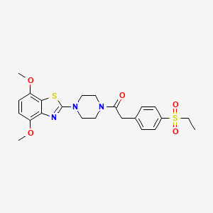 molecular formula C23H27N3O5S2 B3309293 1-(4-(4,7-Dimethoxybenzo[d]thiazol-2-yl)piperazin-1-yl)-2-(4-(ethylsulfonyl)phenyl)ethanone CAS No. 941932-01-0