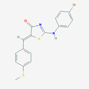 molecular formula C17H13BrN2OS2 B330933 (5Z)-2-(4-bromoanilino)-5-[(4-methylsulfanylphenyl)methylidene]-1,3-thiazol-4-one 