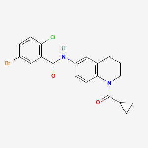 molecular formula C20H18BrClN2O2 B3309357 5-bromo-2-chloro-N-(1-(cyclopropanecarbonyl)-1,2,3,4-tetrahydroquinolin-6-yl)benzamide CAS No. 941949-38-8