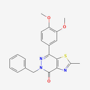 molecular formula C21H19N3O3S B3309358 5-benzyl-7-(3,4-dimethoxyphenyl)-2-methylthiazolo[4,5-d]pyridazin-4(5H)-one CAS No. 941949-84-4