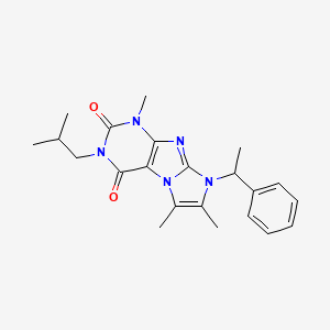 molecular formula C22H27N5O2 B3309361 4,7,8-Trimethyl-2-(2-methylpropyl)-6-(1-phenylethyl)purino[7,8-a]imidazole-1,3-dione CAS No. 941951-07-1