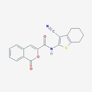 molecular formula C19H14N2O3S B330937 N-(3-cyano-4,5,6,7-tetrahydro-1-benzothiophen-2-yl)-1-oxo-1H-isochromene-3-carboxamide 