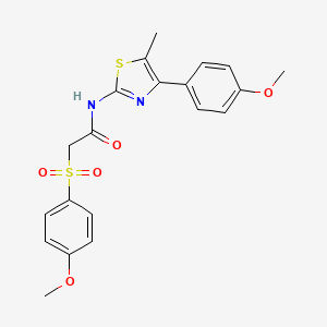 molecular formula C20H20N2O5S2 B3309376 N-(4-(4-methoxyphenyl)-5-methylthiazol-2-yl)-2-((4-methoxyphenyl)sulfonyl)acetamide CAS No. 941951-83-3