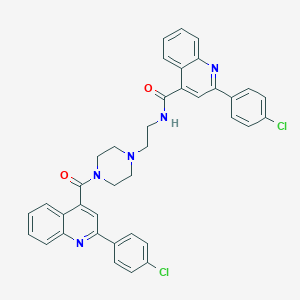 molecular formula C38H31Cl2N5O2 B330938 2-(4-chlorophenyl)-N-[2-(4-{[2-(4-chlorophenyl)-4-quinolinyl]carbonyl}-1-piperazinyl)ethyl]-4-quinolinecarboxamide 