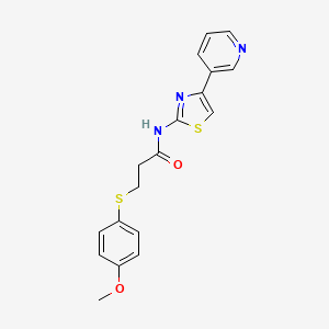 molecular formula C18H17N3O2S2 B3309387 3-((4-methoxyphenyl)thio)-N-(4-(pyridin-3-yl)thiazol-2-yl)propanamide CAS No. 941952-51-8