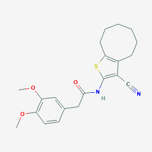 molecular formula C21H24N2O3S B330939 N-(3-cyano-4,5,6,7,8,9-hexahydrocycloocta[b]thiophen-2-yl)-2-(3,4-dimethoxyphenyl)acetamide 