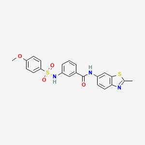 molecular formula C22H19N3O4S2 B3309397 3-(4-methoxybenzenesulfonamido)-N-(2-methyl-1,3-benzothiazol-6-yl)benzamide CAS No. 941959-03-1