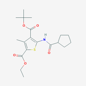molecular formula C19H27NO5S B330942 4-Tert-butyl 2-ethyl 5-[(cyclopentylcarbonyl)amino]-3-methyl-2,4-thiophenedicarboxylate 