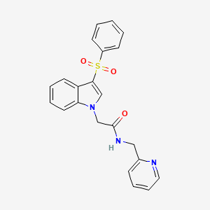 2-(3-(phenylsulfonyl)-1H-indol-1-yl)-N-(pyridin-2-ylmethyl)acetamide