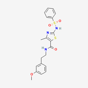 molecular formula C20H21N3O4S2 B3309444 2-benzenesulfonamido-N-[2-(3-methoxyphenyl)ethyl]-4-methyl-1,3-thiazole-5-carboxamide CAS No. 941967-08-4