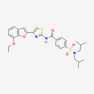 B3309460 4-[bis(2-methylpropyl)sulfamoyl]-N-[4-(7-ethoxy-1-benzofuran-2-yl)-1,3-thiazol-2-yl]benzamide CAS No. 941971-15-9