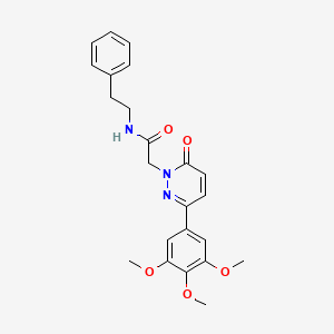molecular formula C23H25N3O5 B3309464 2-(6-oxo-3-(3,4,5-trimethoxyphenyl)pyridazin-1(6H)-yl)-N-phenethylacetamide CAS No. 941973-24-6