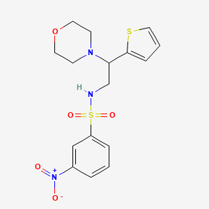 molecular formula C16H19N3O5S2 B3309485 N-(2-morpholino-2-(thiophen-2-yl)ethyl)-3-nitrobenzenesulfonamide CAS No. 941977-65-7