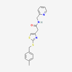 molecular formula C19H19N3OS2 B3309504 2-(2-((4-methylbenzyl)thio)thiazol-4-yl)-N-(pyridin-2-ylmethyl)acetamide CAS No. 941982-16-7