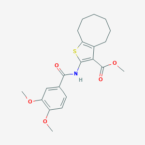 molecular formula C21H25NO5S B330953 Methyl 2-[(3,4-dimethoxybenzoyl)amino]-4,5,6,7,8,9-hexahydrocycloocta[b]thiophene-3-carboxylate 