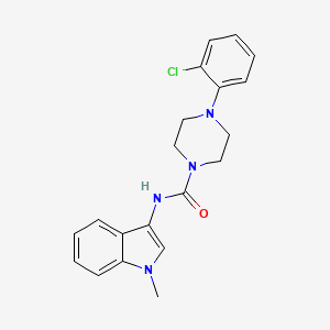 molecular formula C20H21ClN4O B3309535 4-(2-chlorophenyl)-N-(1-methyl-1H-indol-3-yl)piperazine-1-carboxamide CAS No. 941987-76-4