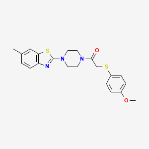 molecular formula C21H23N3O2S2 B3309546 2-((4-Methoxyphenyl)thio)-1-(4-(6-methylbenzo[d]thiazol-2-yl)piperazin-1-yl)ethanone CAS No. 941988-27-8