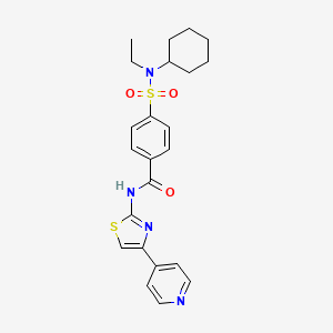 molecular formula C23H26N4O3S2 B3309564 4-(N-cyclohexyl-N-ethylsulfamoyl)-N-(4-(pyridin-4-yl)thiazol-2-yl)benzamide CAS No. 941993-45-9