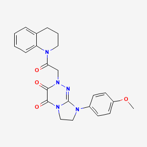 molecular formula C23H23N5O4 B3309571 2-(2-(3,4-dihydroquinolin-1(2H)-yl)-2-oxoethyl)-8-(4-methoxyphenyl)-7,8-dihydroimidazo[2,1-c][1,2,4]triazine-3,4(2H,6H)-dione CAS No. 941995-66-0