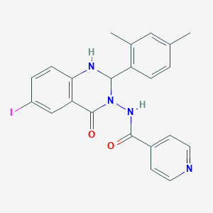 molecular formula C22H19IN4O2 B330958 N-(2-(2,4-dimethylphenyl)-6-iodo-4-oxo-1,4-dihydro-3(2H)-quinazolinyl)isonicotinamide 