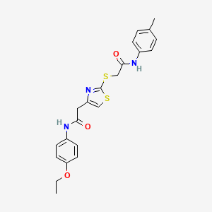 molecular formula C22H23N3O3S2 B3309596 N-(4-ethoxyphenyl)-2-(2-((2-oxo-2-(p-tolylamino)ethyl)thio)thiazol-4-yl)acetamide CAS No. 942001-59-4