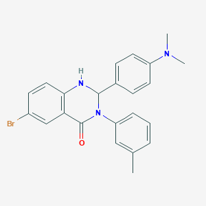 molecular formula C23H22BrN3O B330960 6-bromo-2-[4-(dimethylamino)phenyl]-3-(3-methylphenyl)-2,3-dihydro-4(1H)-quinazolinone 