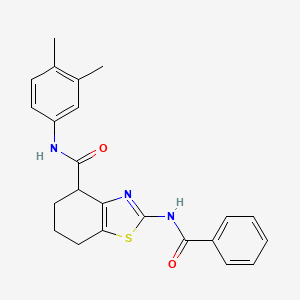 molecular formula C23H23N3O2S B3309609 2-benzamido-N-(3,4-dimethylphenyl)-4,5,6,7-tetrahydro-1,3-benzothiazole-4-carboxamide CAS No. 942004-34-4